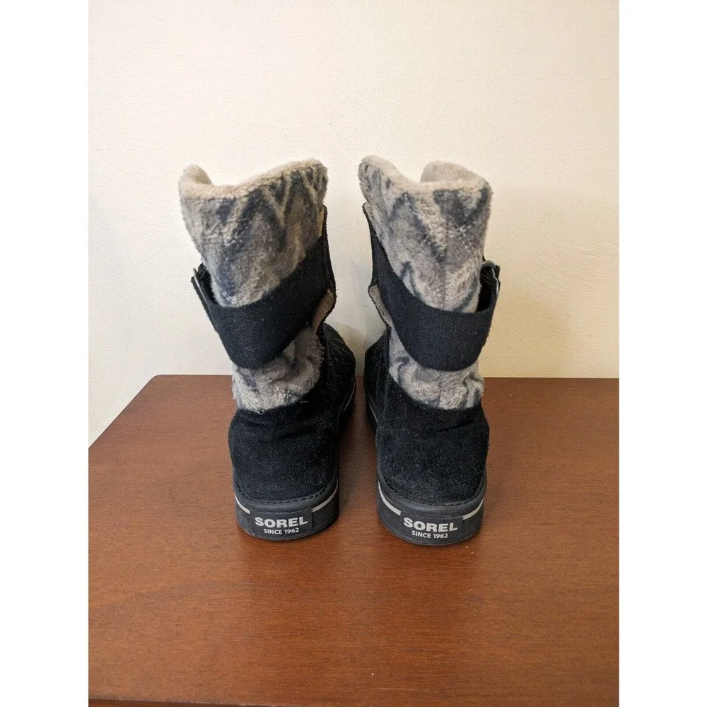 Sorrel Women's Winter Boots Size 8.5 Black Gray Adjustable Strap. - Picture 3 of 7